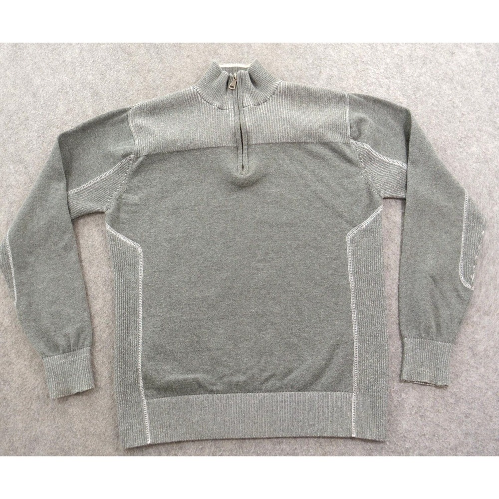 Buckle BKE Sweater Mens Medium Gray Mock Neck 1/4 Zip Pullover Knit